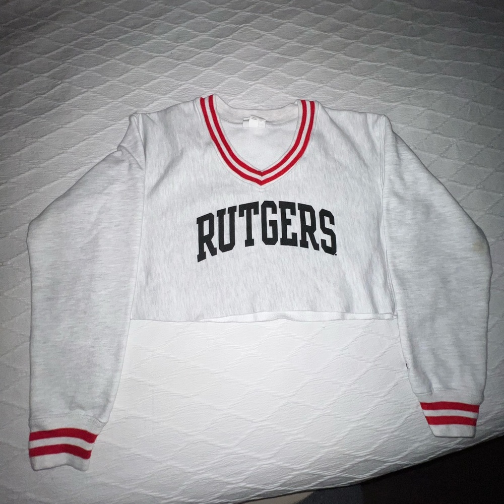 Rutgers University sweater crop top